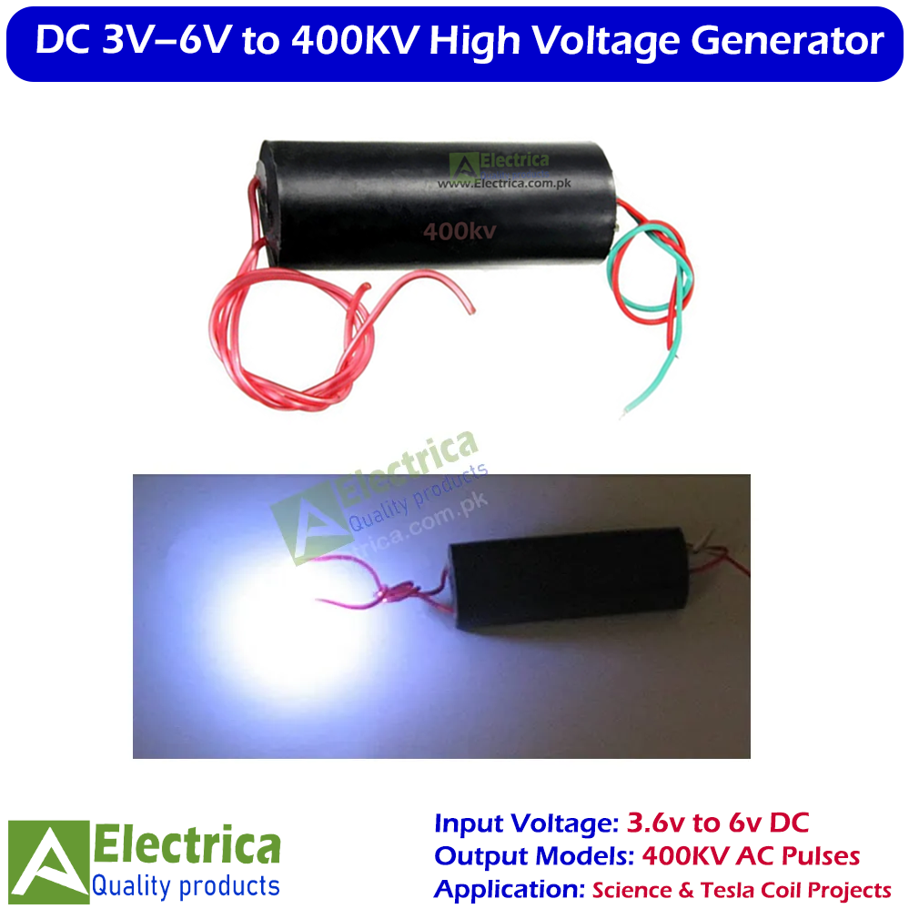 Dc Generator Module DC 3V–6V to 400KV High Voltage Arc Generator | Boost Step-Up Module ...