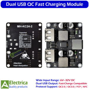 24W Dual USB Fast Charging Module QC2.0 QC3.0 6-32V DC-DC Step Down Converter by Electrica