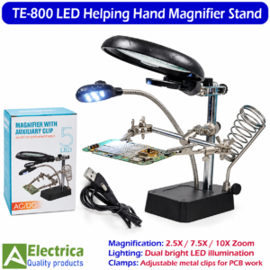 TE-800 LED Light Helping Hand Magnifier